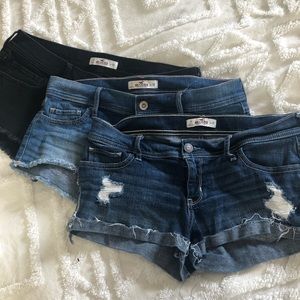 Hollister low rise shorts sz 11 black distressed